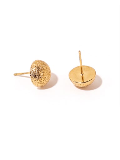 Brass Round  Ball Vintage Stud Earring