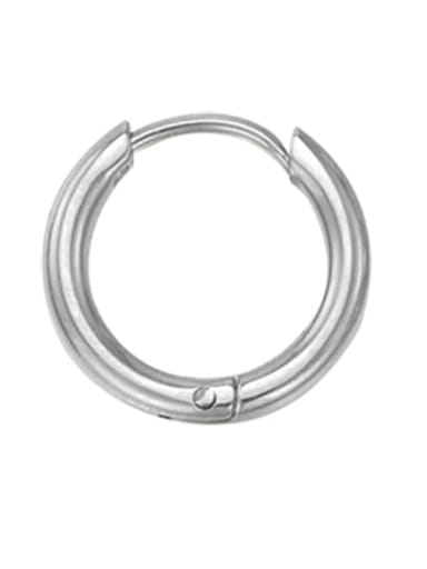 8mm steel color Stainless steel Round Minimalist Hoop Earring