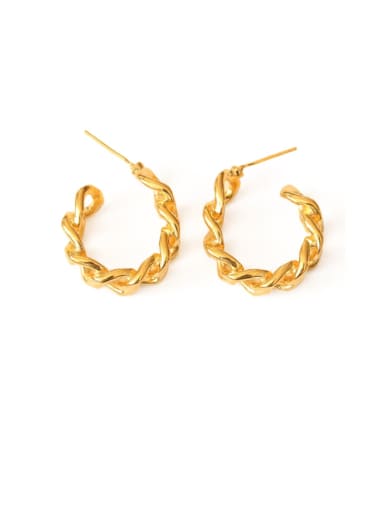 Brass Hollow Geometric Vintage Hoop Earring