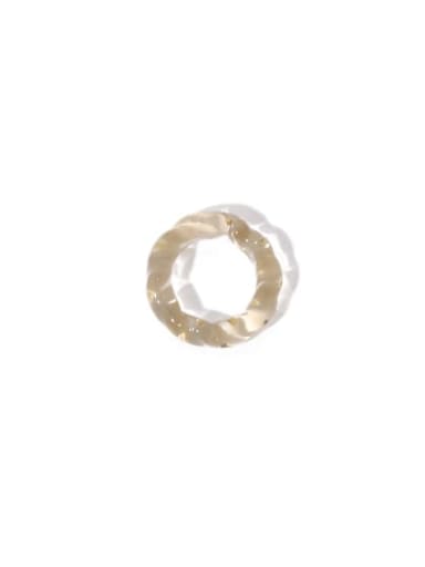 Off white Millefiori Glass Geometric Personality color translucent Twisted Ring