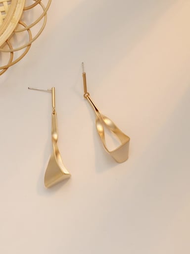 Copper Hollow Irregular geometry Minimalist Drop Trend Korean Fashion Earring