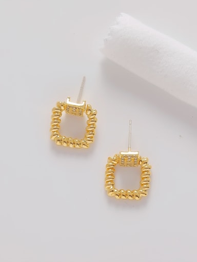 Brass Geometric Minimalist Stud Earring