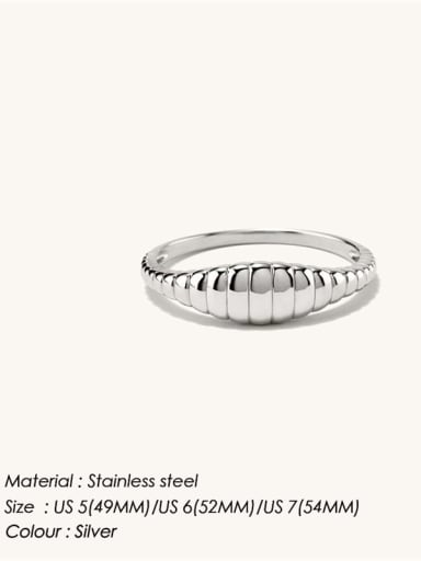 Steel color Stainless steel Geometric Minimalist Band Ring