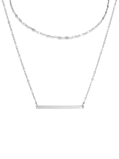 Stainless steel rectangle Minimalist Necklace