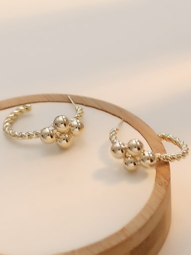 Copper Bead Geometric Minimalist Stud Trend Korean Fashion Earring