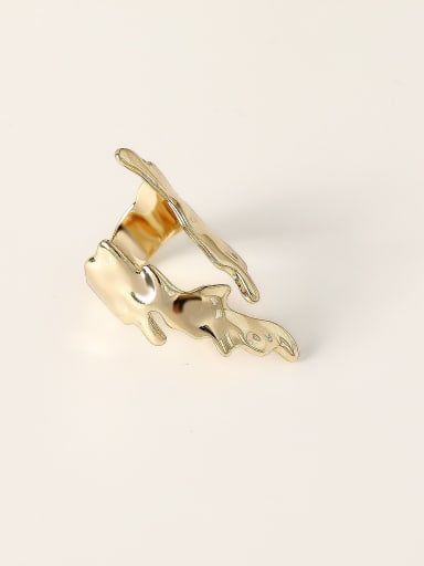14k Gold Brass Irregular Vintage Band Fashion Ring