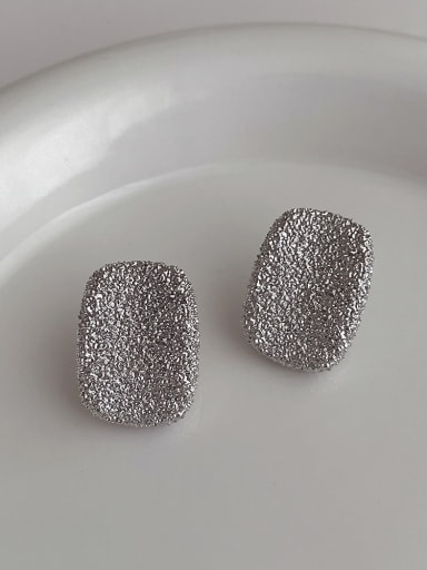 N257 platinum Brass Geometric Minimalist Stud Earring
