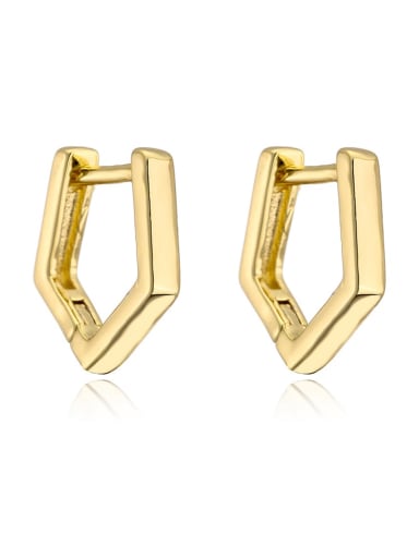 Brass Geometric Trend Huggie Earring