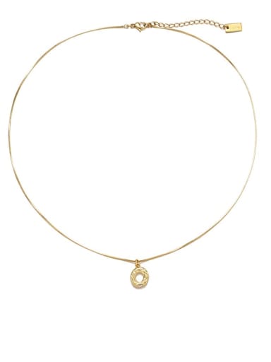 Letter O necklace gold Titanium Steel Geometric Vintage Necklace