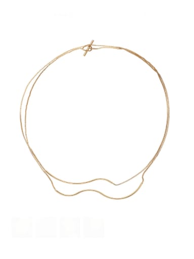 Brass Irregular Minimalist Multi Strand Necklace