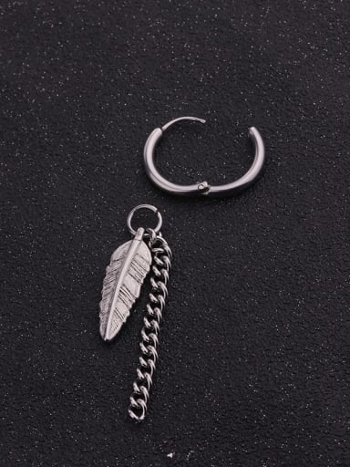 Stainless steel Feather Drop Earring
