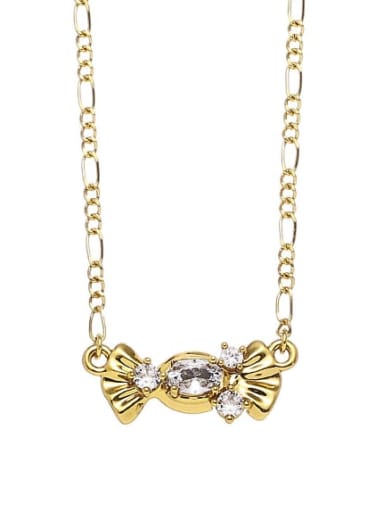 Candy shaped pendant necklace Brass Cubic Zirconia Minimalist Irregular Bracelet and Necklace Set