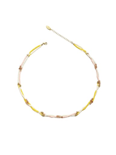Brass MGB beads Geometric Trend Beaded Necklace