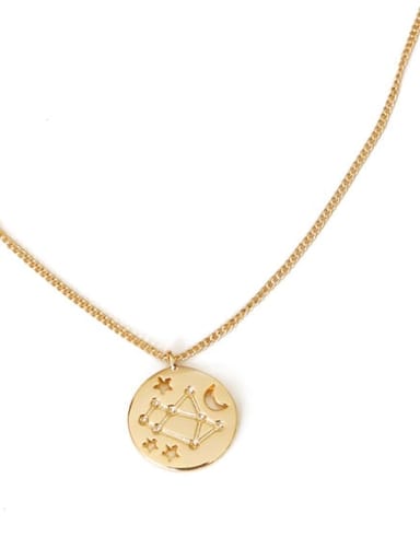 Brass Minimalist  Twelve constellations Pendant Necklace