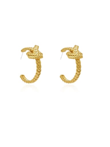 Brass knot Geometric Minimalist Stud Trend Korean Fashion Earring