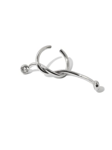 Brass  Minimalist Line  Cross-knotted ear clips  Single Earring