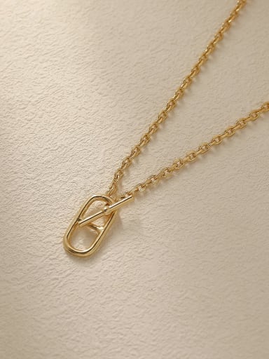 14k Gold Brass Hollow Geometric Vintage Trend Korean Fashion Necklace