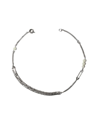 Brass Bead Geometric Chain Vintage Necklace