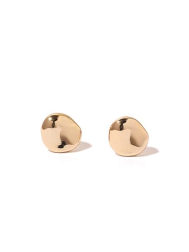 Brass Smooth Geometric Minimalist Stud Earring