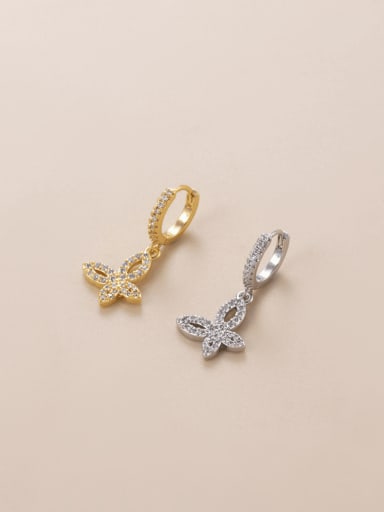 3# Brass Cubic Zirconia Crown Cute Single Earring(Only-One)