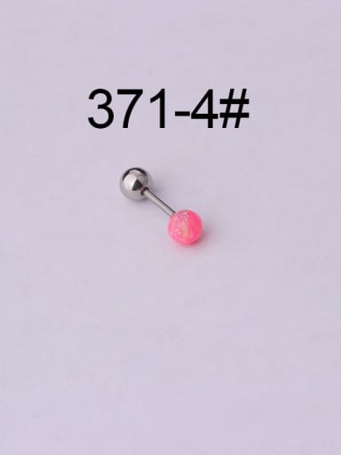 4 Titanium Steel Opal Round Hip Hop Stud Earring(Single Only One)