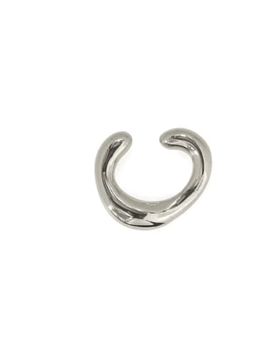 Brass Smooth Geometric Minimalist Clip Earring(Single)