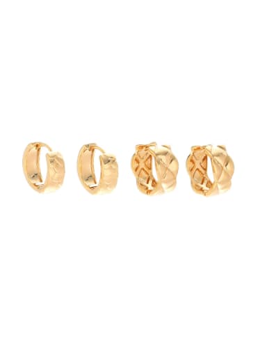 Brass Geometric Vintage Huggie Earring