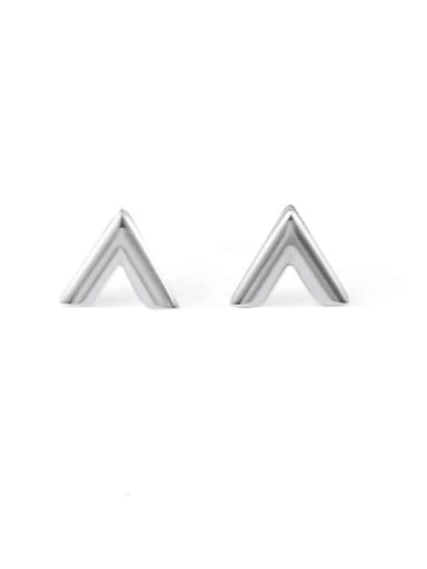 Titanium Steel Smooth Letter Minimalist Stud Earring