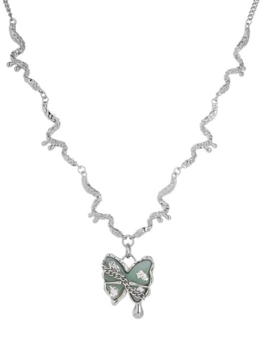 Brass Resin Butterfly Hip Hop Necklace