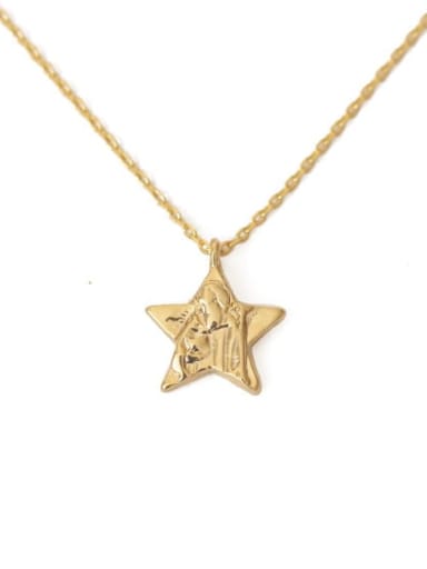 Brass Star Minimalist  Pendant Necklace