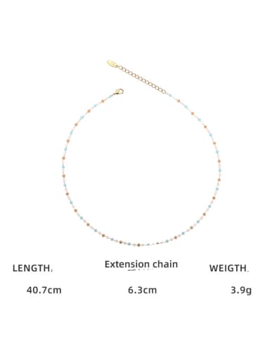 Brass Glass beads Geometric Trend Necklace