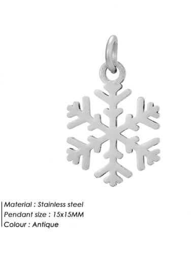 Stainless Steel 3d Snowflakes  Accessories Christmas Series Pendant