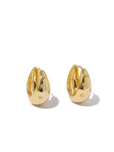 White zirconium Earring Brass Geometric Vintage Huggie Earring