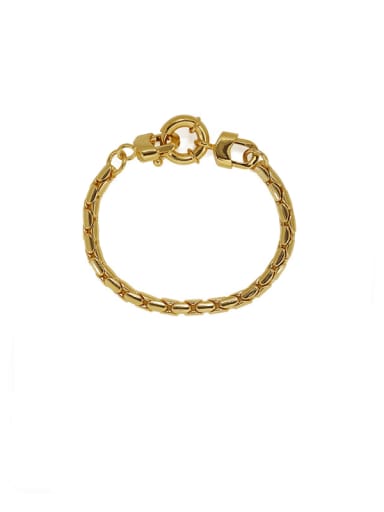 Brass Round Artisan Snake bone chain Link Bracelet