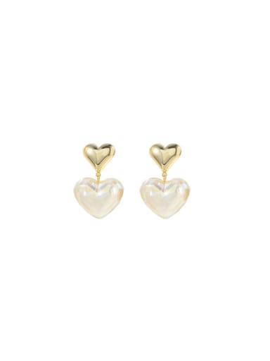 Brass Heart Dainty Stud Earring
