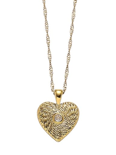 Zircon necklace Brass Cubic Zirconia Heart Vintage Necklace