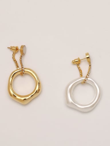Brass hollow Geometric Vintage Drop Trend Korean Fashion Earring
