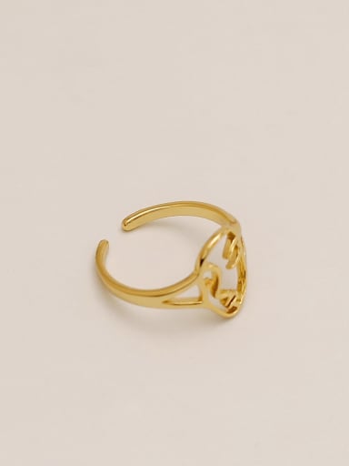 14k Gold Brass Smiley Vintage Band Fashion Ring