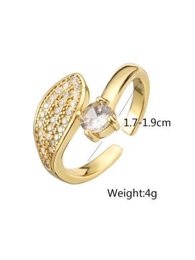 13281 Brass Cubic Zirconia Butterfly Hip Hop Band Ring