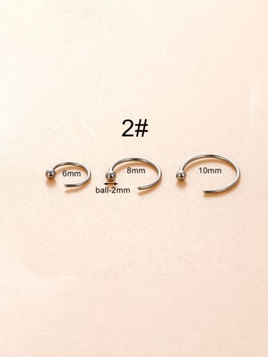 029 2 Spherical Style Stainless steel Geometric Hip Hop Nose Rings