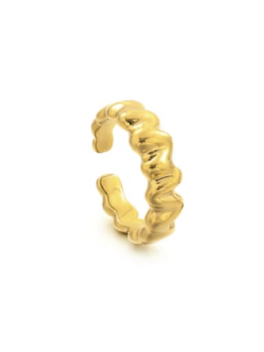 Wavy gold Brass Heart Vintage Band Ring