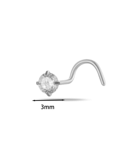 Stainless steel Cubic Zirconia Heart Minimalist Nose Studs