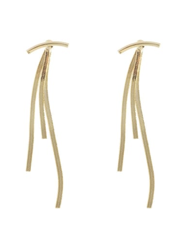 Copper Minimalist Fashionable  Tassel  long Drop Trend Korean Fashion Earring