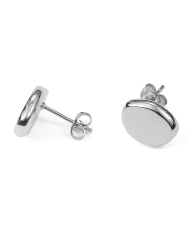 Titanium Steel Round Minimalist Stud Earring