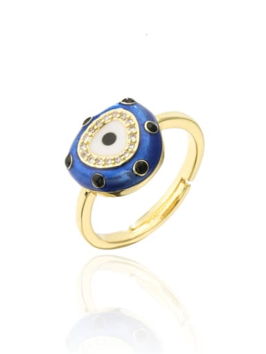 10865 Brass Enamel Cubic Zirconia Geometric Vintage Band Ring