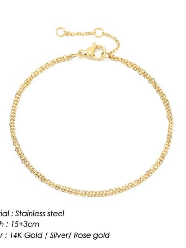 Double layer 14K Gold Stainless steel Irregular Minimalist Strand Bracelet
