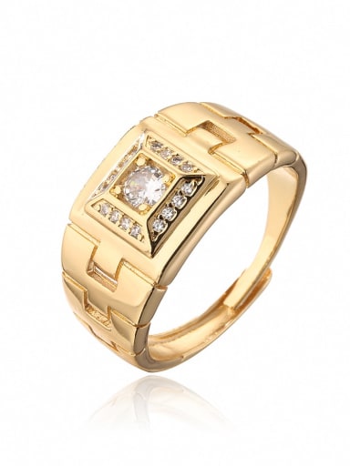 50008 Brass Cubic Zirconia Geometric Trend Band Ring