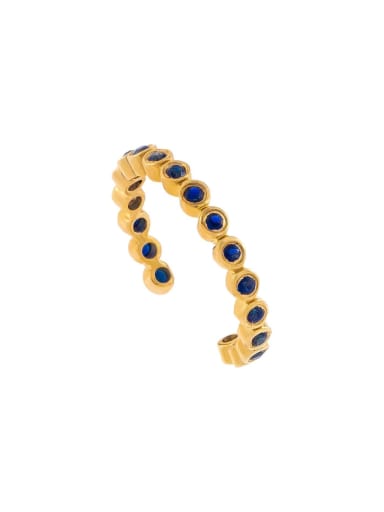 270 blue Brass Cubic Zirconia Geometric Cute Huggie Earring