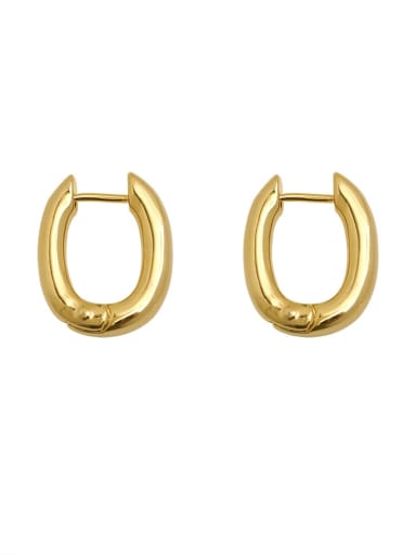 Brass Hollow Geometric Artisan Stud Trend Korean Fashion Earring