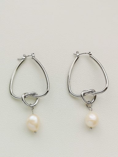 K Copper Imitation pearl Geometric Minimalist Stud Trend Korean Fashion Earring